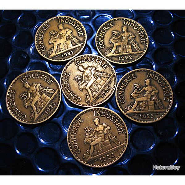 srie 6 pices de 2 francs (chambre de commerce et d'industrie) 1921-1926 ttb