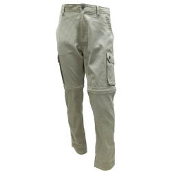 Soldes ! Pantalon treillis homme transformable 3 en 1 pantacourt et bermuda beige