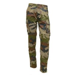 Soldes ! Pantalon treillis homme transformable 3 en 1 pantacourt et bermuda camouflage CE