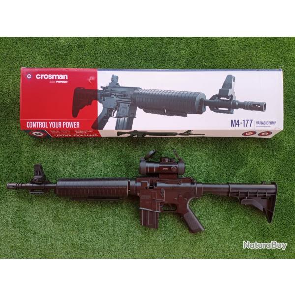 PACK-9 Carabine PCP  pompe M4-177 Bbs et Plomb Cal. 4,5 mm  + Point rouge 2 x 40