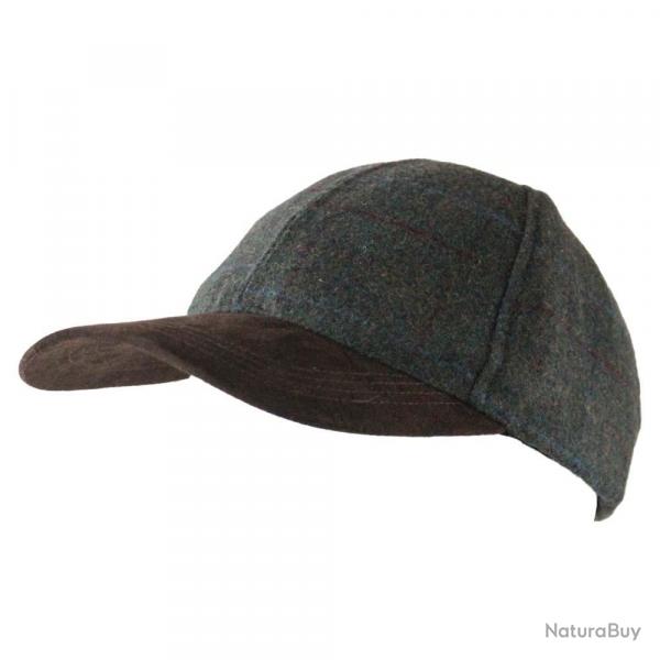 Soldes ! Casquette en laine  carreaux kaki/marron (Taille 58)