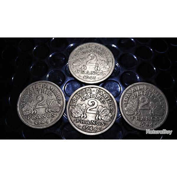 France piece de 2 francs (travail-famille-patrie) 1943 - 1944 alu  tat franais