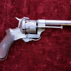 Rare révolver Lefaucheux modèle 1862 triple actions calibre 9 mm à brocheflag