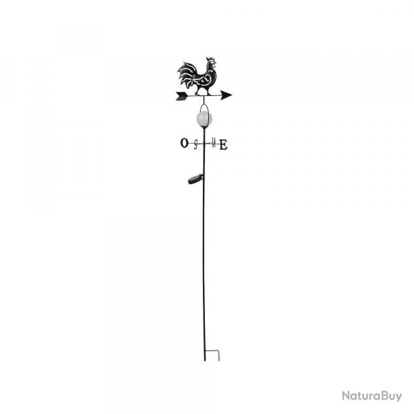 Soldes ! Girouette solaire indicateur de vent lampe solaire dcorative coq