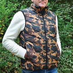 Soldes ! Gilet chauffant camo CE + power bank