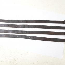 Lot 4 sangles en cuir pour sac a dos militaire. Reconstitution As de carreau, Havresac.