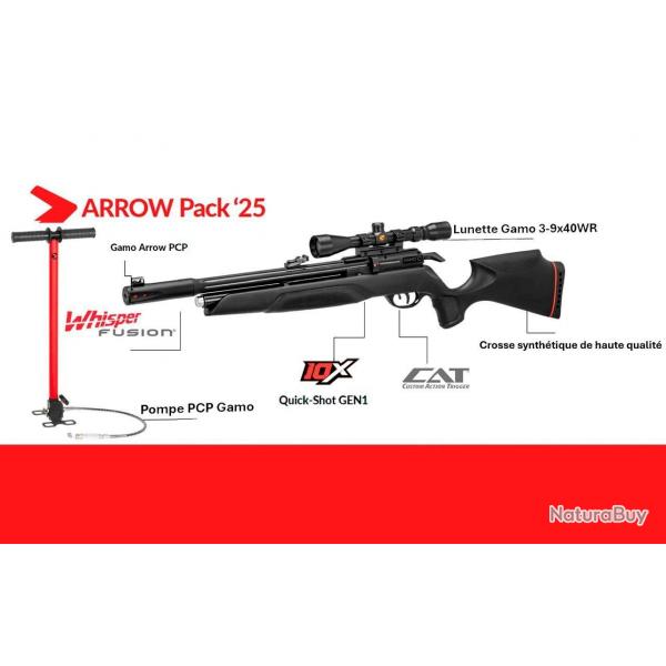 Vente Flash ! Carabine Gamo Arrow  PCP - Cal. 5.5 mm - 19.9J + Lunette 3-9x40 wr + Pompe PCP
