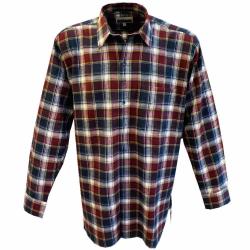 Soldes ! Chemise à carreaux Tanouk flanelle coton rouge bleu