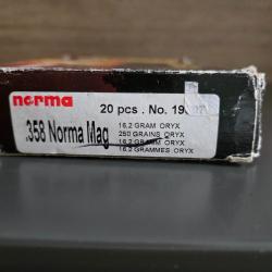 Munitions NORMA .358 NORMA MAG 250GR ORYX (lot de 9 cartouches)