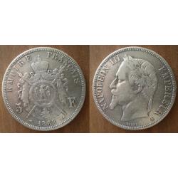 France 5 Francs 1868 Atelier A Paris Piece Argent Napoleon Ecu