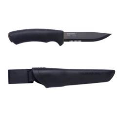 MO12491 Couteau Mora Bushcraft Black SRT lame mixte