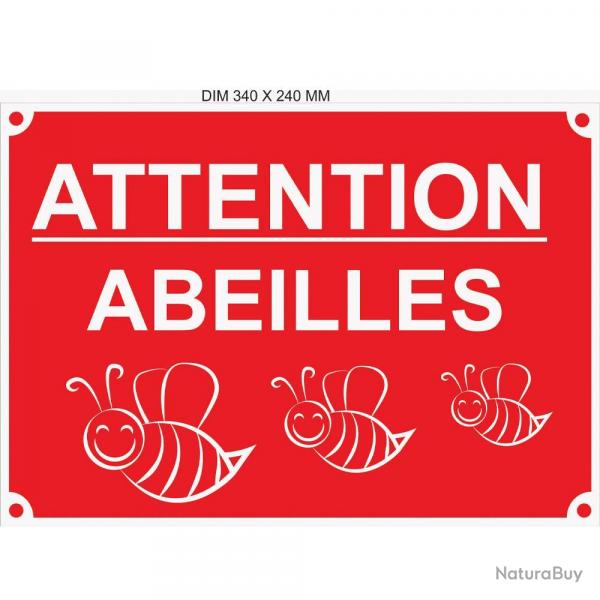 Soldes ! Panneau attention abeilles en akilux