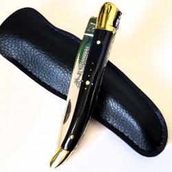 Couteau de Collection Laguiole GUY FAYET Pointe de Corne Noir 20/11cm très Joli Couteau