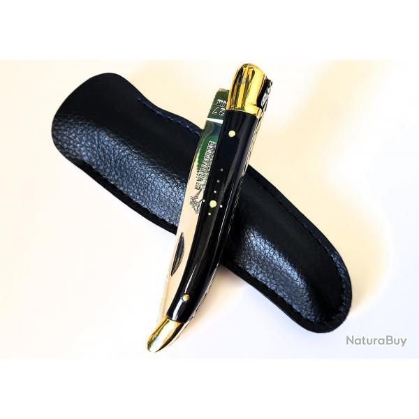 Couteau de Collection Laguiole GUY FAYET Pointe de Corne Noir 20/11cm trs Joli Couteau