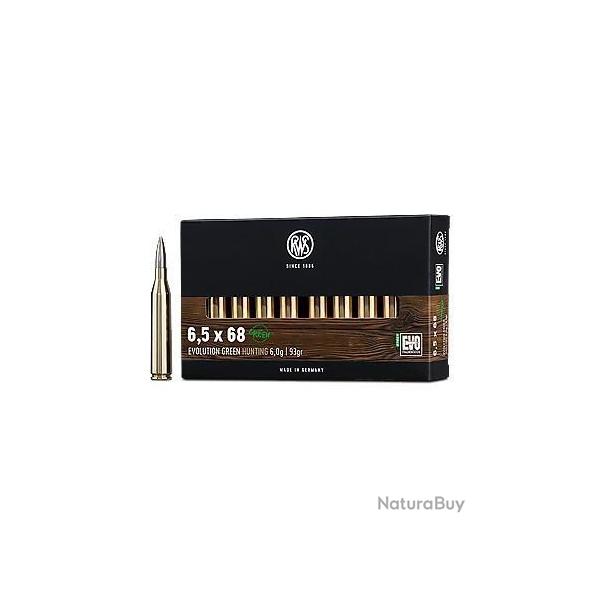 Munitions RWS 6.5x68 EVO Green 6g 93gr x2 boites