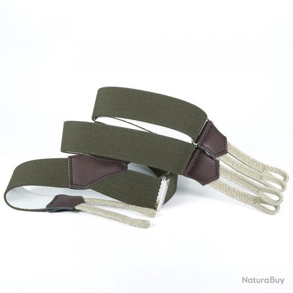 Bretelles kaki  pattes tresses rglables 120 cm
