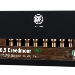 Munitions RWS 6.5 Creedmoor Evo Green 6.0g 93gr x2 boites