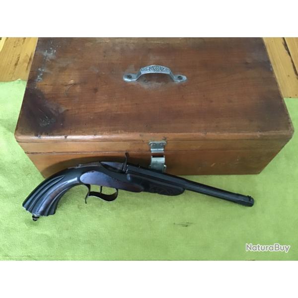 MAGNIFIQUE PISTOLET DE TIR ARTISANAL LIGEOIS CAL 6m/m  ou 5.5m/m  Bosquette