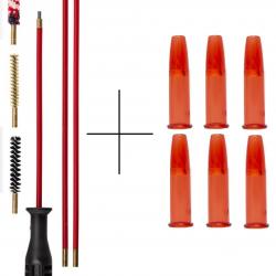 Kit de nettoyage avec baguette, 3 écouvillons et 6 cartouches de manipulation pour calibre 22 LR