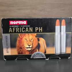 Balles Norma PH RNSN African PH - Cal. 404 Jeffery (lot de 3 cartouches)