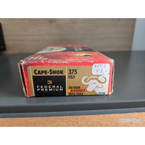 Munitions 375 H&H (lot de 7 cartouches)