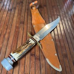 FORT COUTEAU - POIGNARD ALLEMAND ORIGINAL BOWIE 472 PAR EDGE BRAND A SOLINGEN ANNÉE 1950-1960