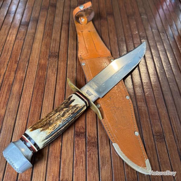 FORT COUTEAU - POIGNARD ALLEMAND ORIGINAL BOWIE 472 PAR EDGE BRAND A SOLINGEN ANNE 1950-1960