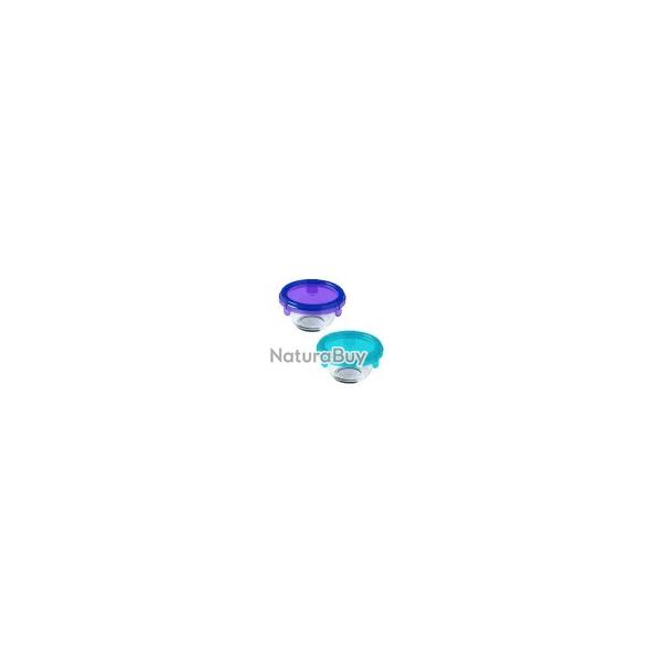 Lot de 2 rcipients empilable verre 0,20L bleu violet 11x11x6cm