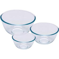 Lot de 3 Bols verre borosilicaté 0,5-1-2L Ø 14-17-21cm