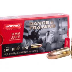 Cartouches NORMA cal : 9x19 LUGER FMJ 115GR X50