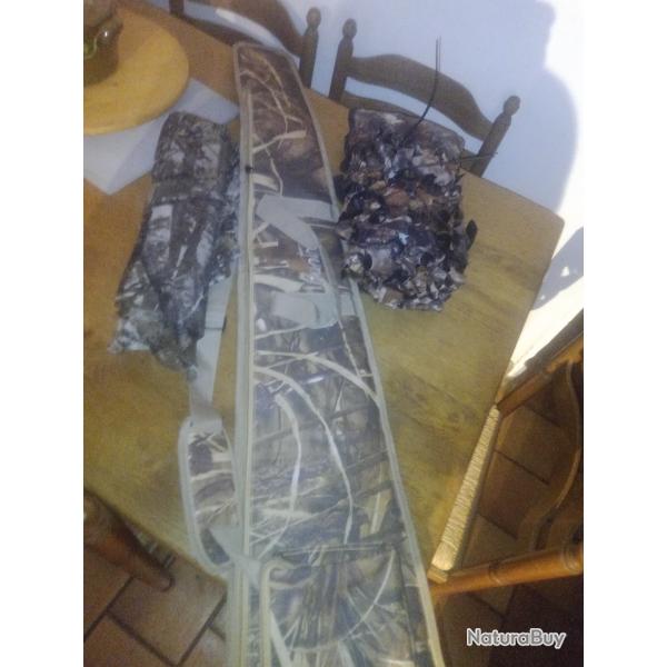 Lot camouflage// fourreau fusil+filets