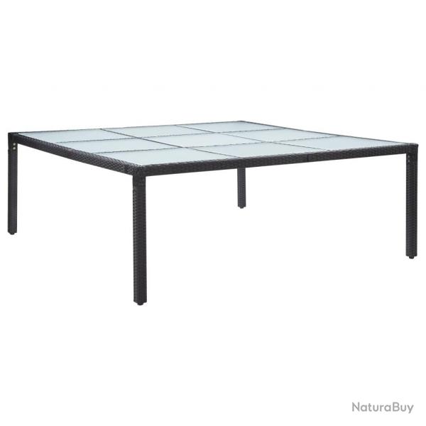Table  dner de jardin Noir 200x200x74 cm Rsine tresse