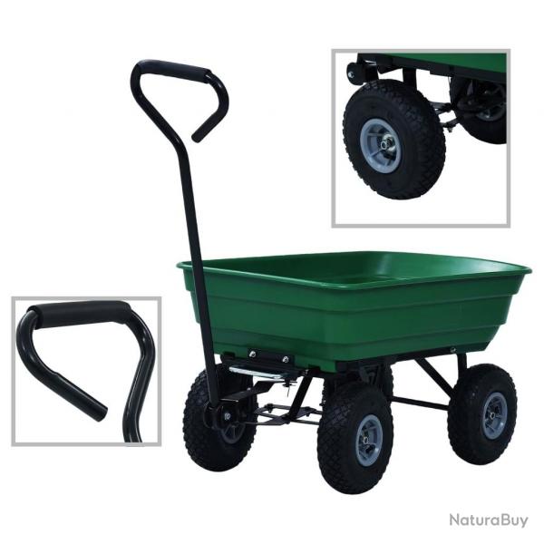 Chariot  main de jardin 300 kg 75 L Vert