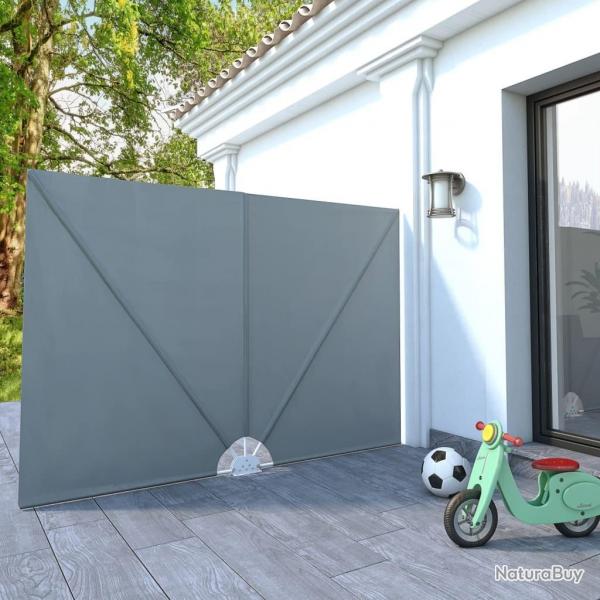 Auvent latral pliable de terrasse Gris 240 x 160 cm