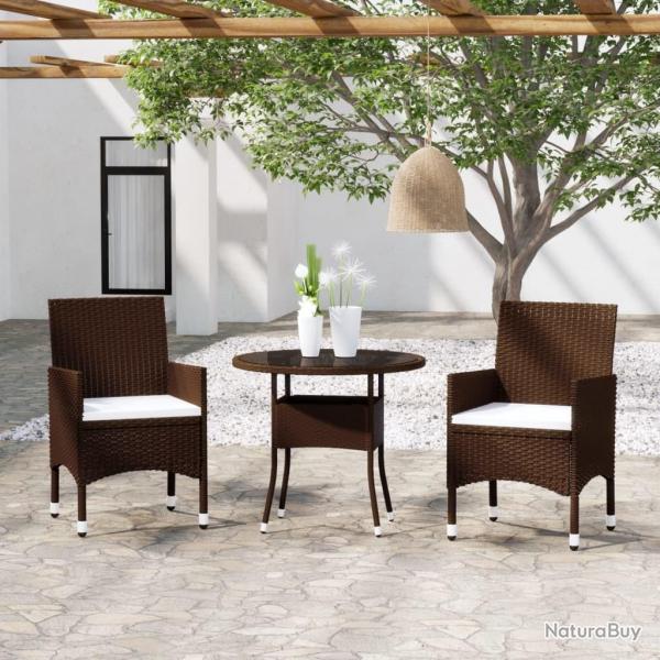 Ensemble  manger de jardin 3pcs Rsine tresse Marron