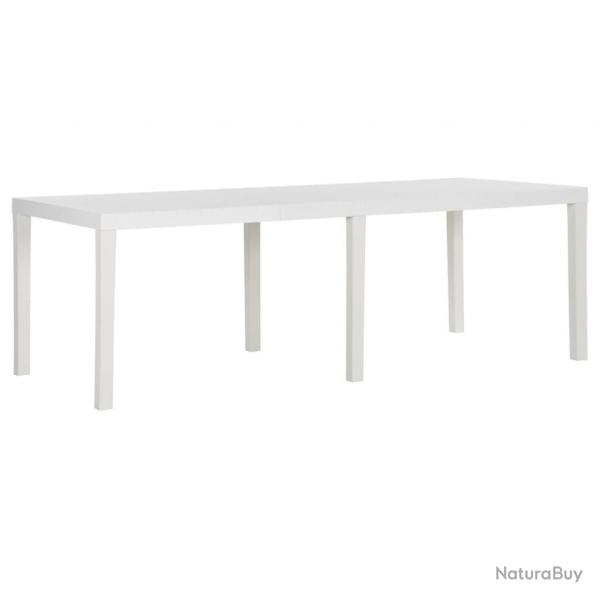 Table de jardin 220x90x72 cm PP Blanc