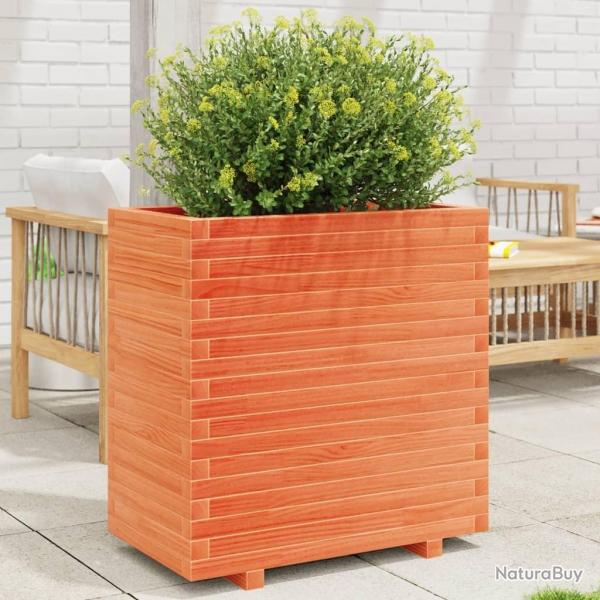 Jardinire cire marron 70x40x72,5 cm bois de pin massif