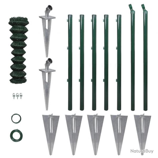 Clture  mailles losanges et poteaux acier 1,0x15 m