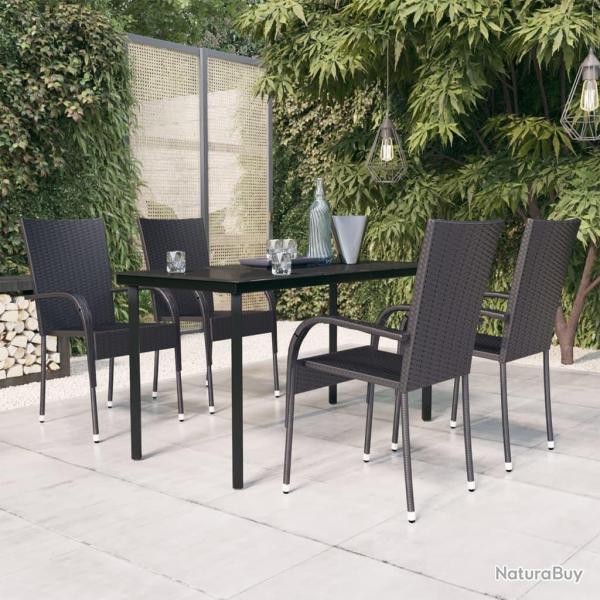 Ensemble  manger de jardin 5 pcs Noir