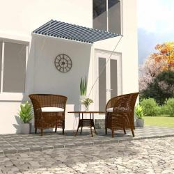 Auvent rétractable 150x150 cm Bleu et blanc