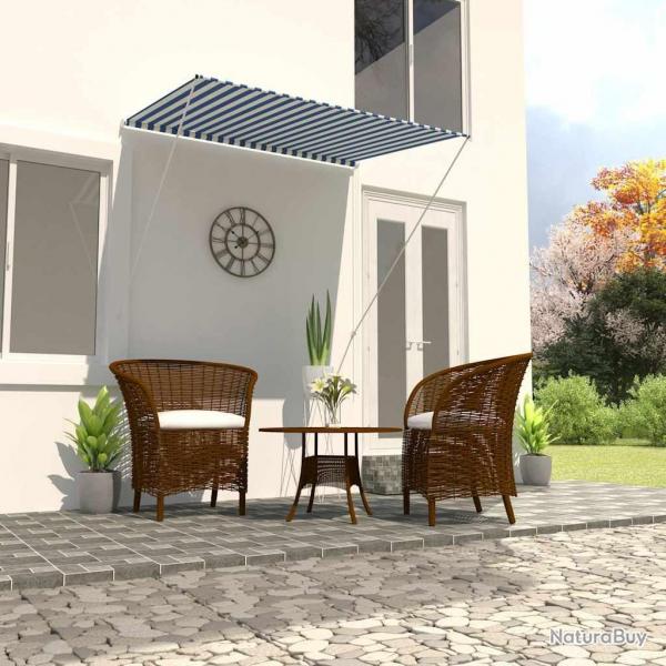 Auvent rtractable 150x150 cm Bleu et blanc