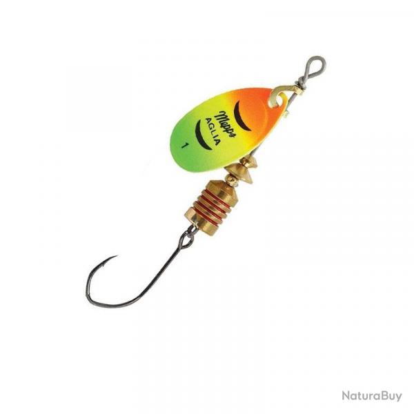 Cuiller MEPPS Aglia fluo hameon simple 3 Tiger/or