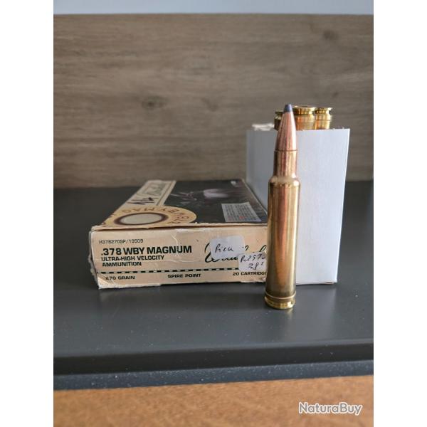 378 wby mag 270gr spire point (lot de 6 cartouches)