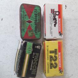 Lot de 4 boites de balles calibre 22lr