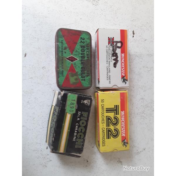 Lot de 4 boites de balles calibre 22lr