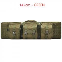 Sac de Fusil Rembourré 142 CM 2 Armes Système Molle Verrouillable à Dos ou Poignée Chasse Vert