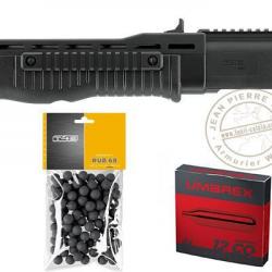 Pack shotgun CO2 à balles de caoutchouc Umarex T4E TB 68 Gen 2 - Cal.68 (16 Joules max)