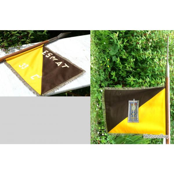 Fanion guidon avec sa hampe fanion en laine ESMAT 33me Compagnie RBN25FAN001