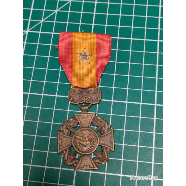 MEDAILLE CROIX DE LA VAILLANCE (BRAVOURE) VIETNAMIENNE, GUERRE D'INDOCHINE, 1 CITATION