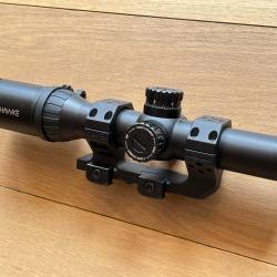 LUNETTE HAWKE FRONTIER 30 1-6X24 TACTICAL DOT AVEC MONTAGE AUDERE LEVITAS ET SWITCHVIEW VORTEX AR 15
